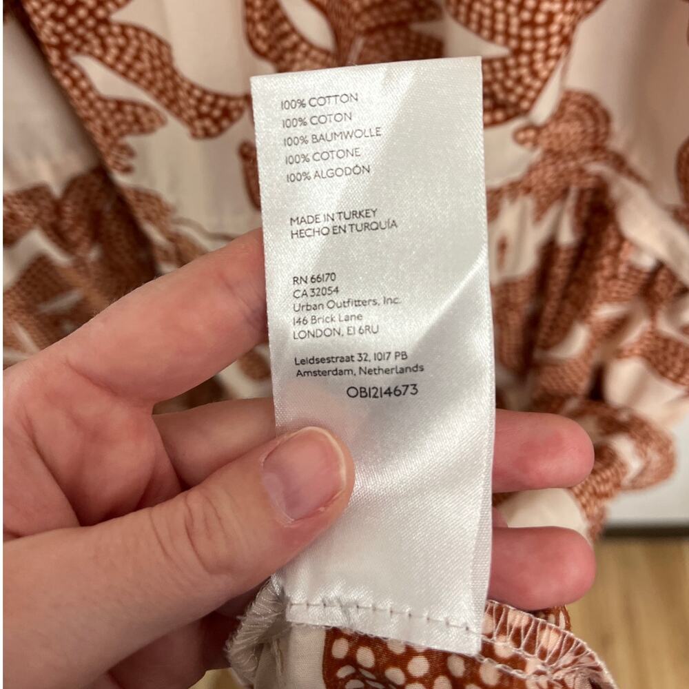 Anthropologie The Somerset Tiered Maxi Dress V-Neck Neutral Dotted Floral - Med - Picture 9 of 11